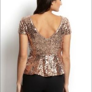 Peplum sequin top
